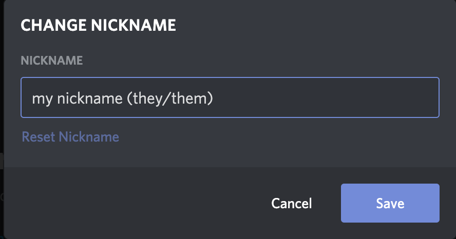 Discord user settings name field